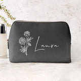 3l schwarz Kosmetiktasche aus PU Leder mit Name personalisiert von Love & Faith personalisiert