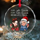 Personalisiertes Ornament aus geschliffenem Glas zu Weihnachten für Freundinnen Beste Freundinnen – Motiv 3