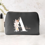 schwarz/gold PU Kosmetiktasche 3 Liter groß mit Initiale und Name personalisiert von Love & Faith