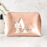 rosé gold metallic PU Kosmetiktasche 3 Liter groß mit Initiale und Name personalisiert von Love & Faith
