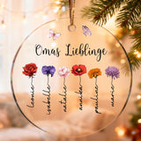 AcrylkreisWeihnachtsbaumanhänger für Oma mit Enkelnamengestalten mit Love & Faith