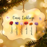 Acryl-Weihnachtsbaumanhänger für Oma mit Enkelnamengestalten mit Love & Faith