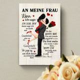 Personalisierte Leinwand mit Paar-Illustration und Liebesspruch – Geschenkidee für Frau von Love & Faith