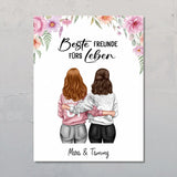 Personalisiertes Poster für Freundinnen und Schwestern mit eurer Illustration von Love & Faith