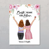 Personalisiertes Poster für Besties und Schwestern mit Illustration von Love & Faith