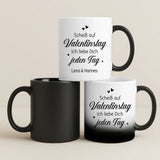 Personalisierte Tasse mit Foto-Upload und Wasserfarben-Effekt für Paare von Love & Faith