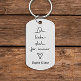 Personalisierter Schlüsselanhänger mit Farbdruck für Paare mit Foto von Love & Faith