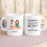 Personalisierte Tasse mit Druck für beste Freundinnen – Rosen welken, Besties bleiben
