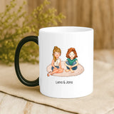 Personalisierte Tasse mit Druck für beste Freundinnen – Rosen welken, Besties bleiben – Motiv 9