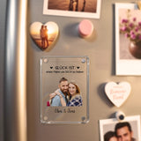 Personalisierter Kühlschrankmagnet für Partner mit Foto-Upload und Spruch von Love & Faith