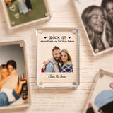Personalisierter Kühlschrankmagnet für Partner mit Foto-Upload und Spruch von Love & Faith