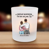 Personalisierter Teelichthalter Partner mit Foto-Upload und Spruch von Love & Faith