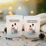 2er Set Personalisierter Teelichthalter Partner mit Foto-Upload und Spruch von Love & Faith