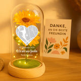 Ewige Sonnenblume in Glaskuppel als Valentinstagsgeschenk von Love & Faith