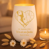 weiß-gold Windlicht graviert mit "Ich liebe dich" als Geschenk für Partner mit Love & Faith personalisiert
