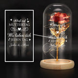 Personalisierte Ewige Rose im Glas "Scheiß auf Muttertag" als Muttertagsgeschenk gefertigt von Love & Faith