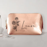 0,75l kupfer Kosmetiktasche aus PU Leder mit Name personalisiert von Love & Faith personalisiert
