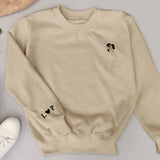 Ich liebe Dich - Personalisierter Premium Sweater mit süßer Illustration und Initialen