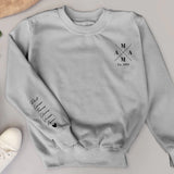 Anthrazit Pullover für Papa mit Kindernamen personalisierte Geschenkidee zum Vatertag von Love & Faith
