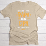 beiges T-Shirt für Opa zum Vatertag mit Personalisierung von Love & Faith