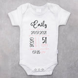 weißer kurzarm Babybody personalisierbar mit Namen - gefertigt con Love & Faith