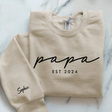 beiger Pullover zum Vatertag personalisierbar - gefertigt von Love & Faith