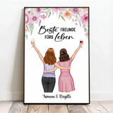 Personalisiertes Poster für Besties und Schwestern mit Illustration Freundinnen