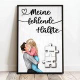 Personalisiertes Poster für Paare mit Puzzleteildesign Meine fehlende Hälfte – Motiv 3