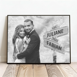 Personalisiertes Poster mit Fotoupload und Jahrestag für Paare Weg der Liebe – Motiv 2