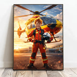 Personalisiertes Poster mit epischer Hubschrauber-Szene für Kids Held der Lüfte – Motiv 2