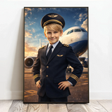 Personalisiertes Poster mit epischer Flugzeug-Szene für Kids Pilot – Motiv 3
