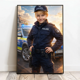 Personalisiertes Poster mit epischer Polizei-Szene für Kids Polizei