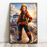 Personalisiertes Poster mit epischer Wasser-Szene für Kids Rettungsboot – Motiv 3