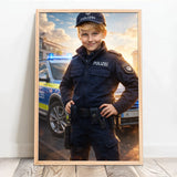 Personalisiertes Poster mit epischer Polizei-Szene für Kids Polizei – Motiv 12