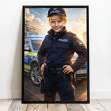 Personalisiertes Poster mit epischer Polizei-Szene für Kids Polizei – Motiv 4