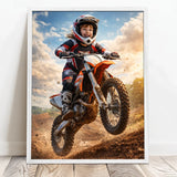 Personalisiertes Poster mit epischer Biker-Szene für Kids Motorrad – Motiv 8