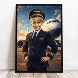 Personalisiertes Poster mit epischer Flugzeug-Szene für Kids Pilot – Motiv 4