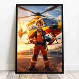 Personalisiertes Poster mit epischer Hubschrauber-Szene für Kids Held der Lüfte – Motiv 6