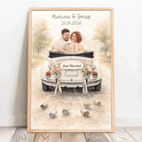 Personalisiertes Poster für Paare zur Hochzeit mit Wasserfarben-Effekt Der schönste Tag – Motiv 12