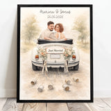 Personalisiertes Poster für Paare zur Hochzeit mit Wasserfarben-Effekt Der schönste Tag – Motiv 5