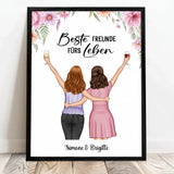 Personalisiertes Poster für Besties und Schwestern mit Illustration Freundinnen – Motiv 5