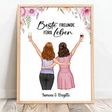 Personalisiertes Poster für Besties und Schwestern mit Illustration Freundinnen – Motiv 11