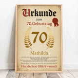 Personalisiertes Poster zum Geburtstag mit Ehrenkranz und Siegel Urkunde – Motiv 9