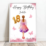 Personalisiertes Poster zum Geburtstag für Frauen mit Ballonzahl Happy Birthday – Motiv 9