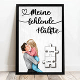 Personalisiertes Poster für Paare mit Puzzleteildesign Meine fehlende Hälfte – Motiv 6