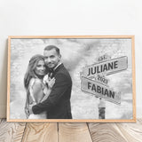 Personalisiertes Poster mit Fotoupload und Jahrestag für Paare Weg der Liebe – Motiv 10