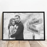 Personalisiertes Poster mit Fotoupload und Jahrestag für Paare Weg der Liebe – Motiv 4