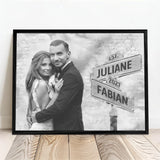 Personalisiertes Poster mit Fotoupload und Jahrestag für Paare Weg der Liebe – Motiv 5