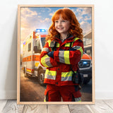 Personalisiertes Poster mit epischer Rettungswagen-Szene für Kids Rettungswagen – Motiv 11