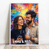 Personalisiertes Poster mit Graffiti-Style für Familie und Paare Urban Family – Motiv 8